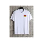 Dou-color Patriotic Men's Ghana Flag Printed T-shirt - White