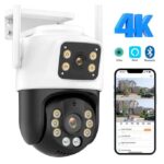 Dual Lens 6MP IcSee wireless CCTV camera - White