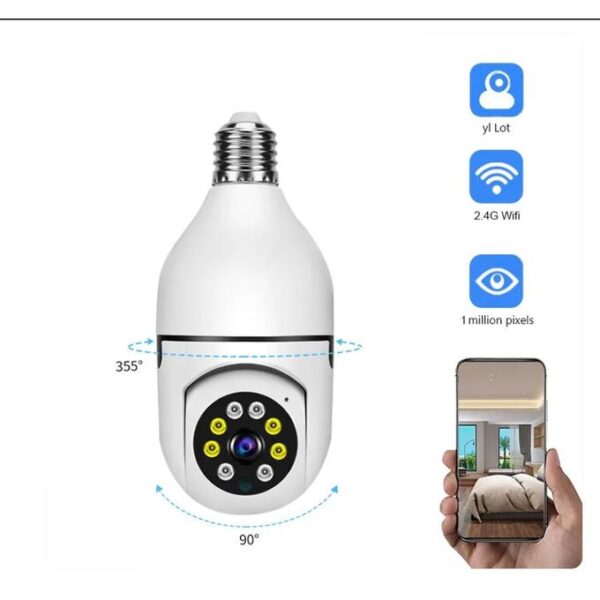 E27 Bulb Security Camera Home Surveillance HD Camera Wifi Full Color Night Vision