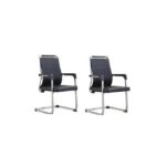 Executive Conference/Visitors Office Chair 2-Set - Black