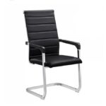 Executive Leather Conference/Visitor's Chair - Black