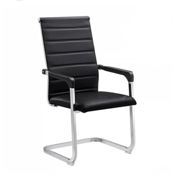 Executive Leather Conference/Visitor's Chair - Black
