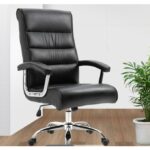Executive Leather Swivel Chair - Black