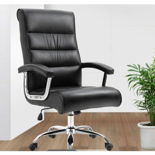 Executive Leather Swivel Chair - Black
