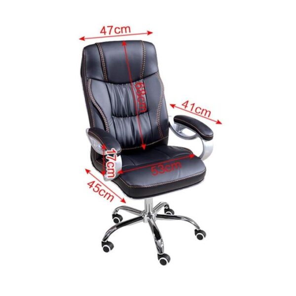 Executive Leather Swivel Chair - Black