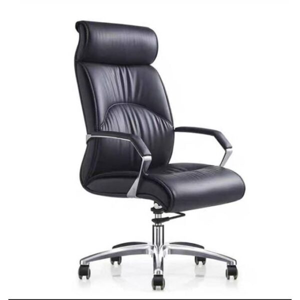 Executive Leather Swivel Office Chair - Black