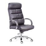 Executive Leather Swivel Office Chair - Black