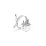 Fast Charger Head 20W And Type C Cord For iPhones - White