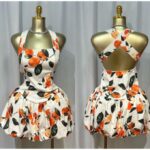 Floral bareback dress -orange
