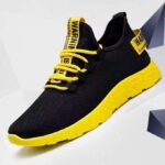 FUXING FASHION men shoes men sneakers shoes for men - Black /Yellow