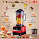 Garvio Blender 3.3 L Multi-function Blender 2 In 1 Powerful Blenders for Kitchen Large Capacity with 2 Cups(2500ml+800ml) Countertop Blender - Red & Black