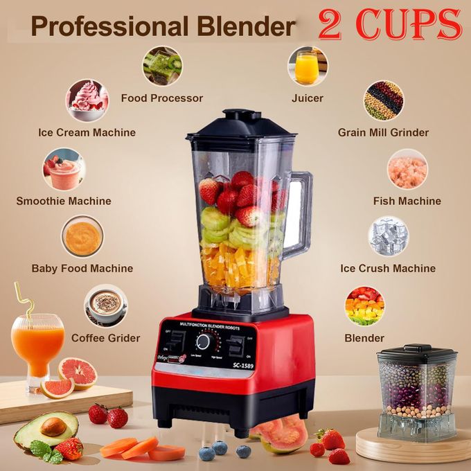 Garvio Blender 3.3 L Multi-function Blender 2 In 1 Powerful Blenders for Kitchen Large Capacity with 2 Cups(2500ml+800ml) Countertop Blender - Red & Black Garvio Blender 3.3 L Multi-function Blender 2 In 1 Powerful Blenders for Kitchen Large Capacity with 2 Cups(2500ml+800ml) Countertop Blender - Red & Black