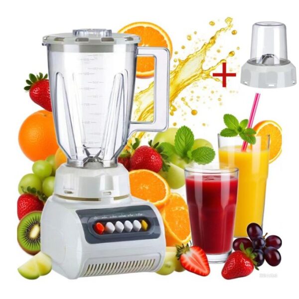 Garvio Blender Multi-function Blender 1800 ML 2 In 1 with 2 cups(1500ML+300ML) Electric Blender with 4 speed - White