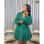 Green classy top and skirt