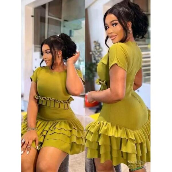 Green short sleeve dress