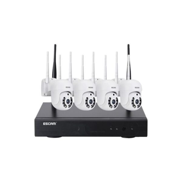 H.265 3MP 8CH & 4 IPC Wireless PTZ IP Camera Motion Detection NVR Kit WNK714 - White