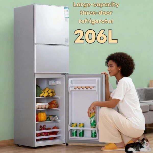 Haier 206L Triple Door Refrigerator Energy Star Certified, Spacious Freezer & Fresh Zone Fast Cooling, Low Noise Ideal for Family Kitchen Fridge 1st Grade Energy Efficiency,...