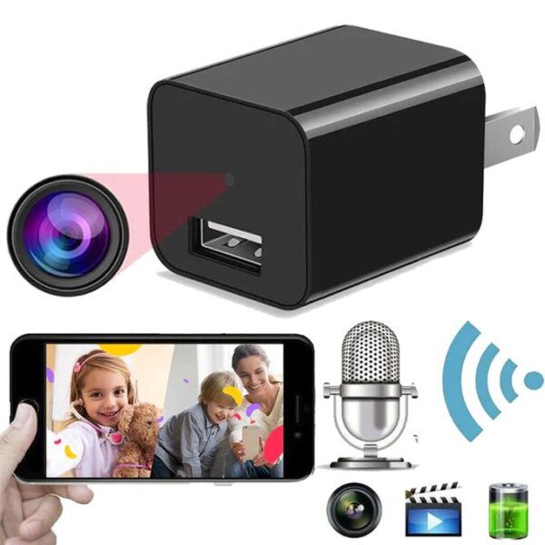 Hidden Camera Socket Charger Wifi - Black