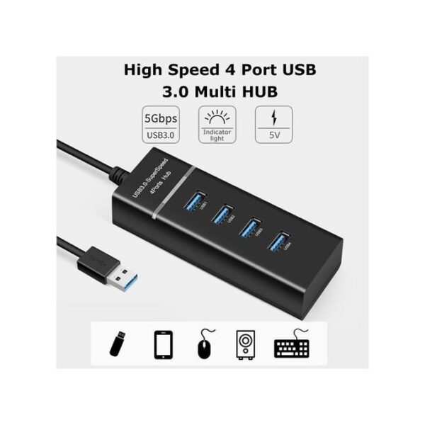 High Speed 4 Port USB 3.0 Multi HUB Splitter Expansion USB