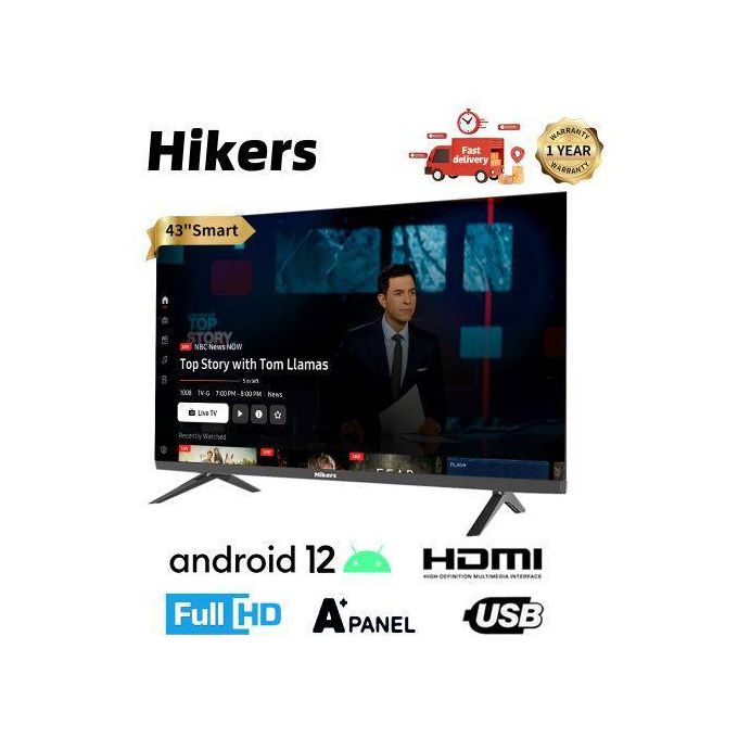 Hikers 43'' inch- Frameless Android Smart FHD LED TV - HDMI - Black Hikers 43'' inch- Frameless Android Smart FHD LED TV - HDMI - Black