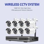 Home Security CCTV System Camera 8 Channel Wireless - White/Black