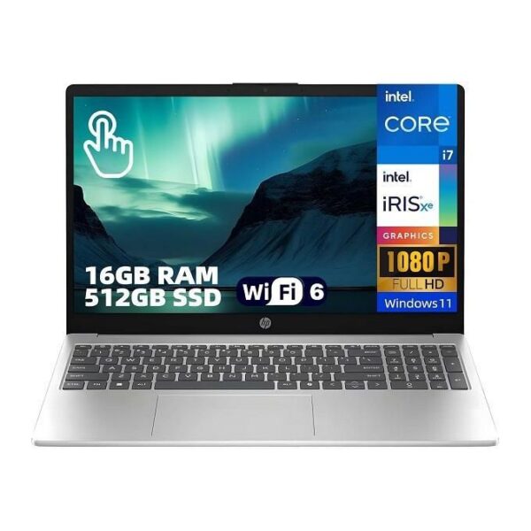 Hp 15.6" FHD Touchscreen Business Laptop, Intel Core i7-1355U, 16GB DDR4 RAM, 512GB SSD, Windows 11 Home, Copilot Ready, Wi-Fi 6, Lightweight Notebook for Office and Remote Work
