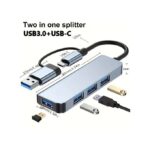 Hub Type-C 3.0 Adapter 4 Port USB HUB Splitte Card Reader