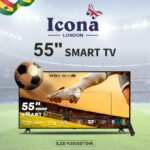 Icona London ILED-K550SDTS4K 55” Edgeless 4K UHD Android Smart LED TV - Black (12 Months Warranty)