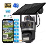 ICSee Dual Lens 4G solar CCTV PTZ Camera - Black/Grey