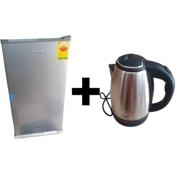 Innova Table Top Fridge 91L + 1.8L Kettle Combo – Smart Cooling & Fast Heating-Silver