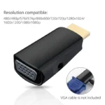 HDMI-compatible Male to VGA Female Adapter Audio Cable Converter FHD 1080P 720P 480P - Image 4