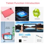 PRITOM 8 Inch Tablet Android 13, 8GB(4+4 Expand) RAM 64GB ROM,1TB Expand,1280x800 IPS Screen 5000MAH Battery,Dual Camera, WiFi - Image 5