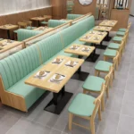 Light luxury cafe restaurant booth sofa dessert snack shop milk tea shop dining table and chair furniture seating sofa - Image 4