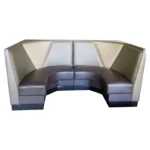 Custom semi-circular sofa Curved booth seating restaurant dining banquette velvet double seat courtyard leather booth