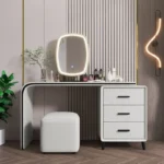 Luxury Dressing Table 80cm 100cm 120cm Set Italian Style Makeup Table with LED Mirror Scalable Bedroom Furniture - Image 5