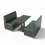 Custom semi-circular sofa Curved booth seating restaurant dining banquette velvet double seat courtyard leather booth - Image 4