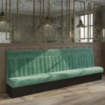 Custom dinning furniture booth sofa against the wall Southeast Asia rattan woven restaurant table and chair commercial - Image 3