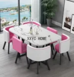 Modern Rectangular Negotiation and Combination Scandinavian Conference Table Living Room Set with 6 - Image 5