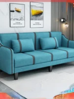 Multifunctional Fabric Sofa Living Room Small Apartment Bedroom Dual-Use Sofa Bed - Image 2