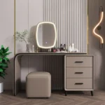 Luxury Dressing Table 80cm 100cm 120cm Set Italian Style Makeup Table with LED Mirror Scalable Bedroom Furniture - Image 4