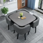 80cm Round Dining table 4 chairs dining rooms kitchen Living room coffee home furniture - Image 5
