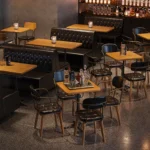 High-grade Two-side restaurant nightclub luxury booth leather seating sofa banquette restaurant American bench seating - Image 3