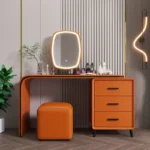 Luxury Dressing Table 80cm 100cm 120cm Set Italian Style Makeup Table with LED Mirror Scalable Bedroom Furniture - Image 2