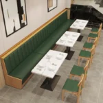 High end Luxury Restaurant dining booth Vintage bar table and chair fast food table and chair cafe banquette booth sofa - Image 4