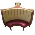 Custom semi-circular sofa Curved booth seating restaurant dining banquette velvet double seat courtyard leather booth - Image 2