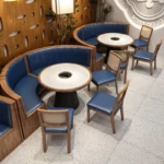 Modern semi-circular sofa Curved bench booths para banquette nighclue furniture occasion velvet restaurant booth sofa - Image 3