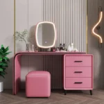 Luxury Dressing Table 80cm 100cm 120cm Set Italian Style Makeup Table with LED Mirror Scalable Bedroom Furniture