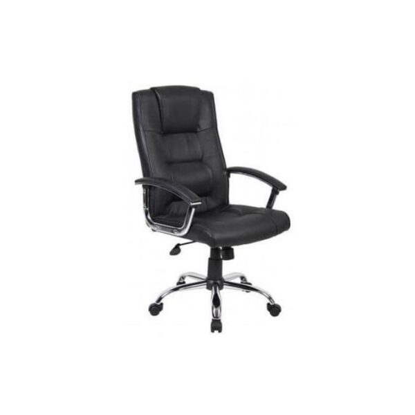 Leather Swivel Office Chair - Black