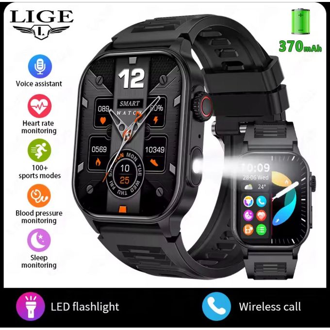 Lige New KM02 Flashlight Smart Watches Men Lige New KM02 Flashlight Smart Watches Men