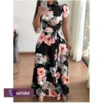 Machislet Ladies Gowns Active Casual Dresses Dinner Gown Dresses Female Skirts-Black